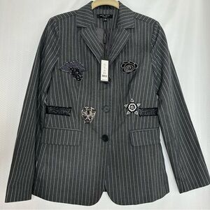 Romeo and Juliet gray pinstriped blazer Gothic Dark Academia size small